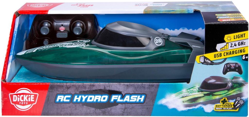 Dickie RC Hydro Flash Speedboot, 2,4 GHz, kant-en-klaar. Productafbeelding 