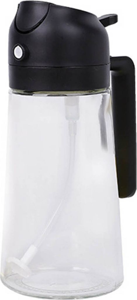 470 ml Ölspender-Sprühgerät, 2-in-1-Olivenflaschen-Sprühgerät für Heißluftfritteuse, Salatbraten, Mehrflüssigkeitsöl, BPA-freies Glas, Wei...