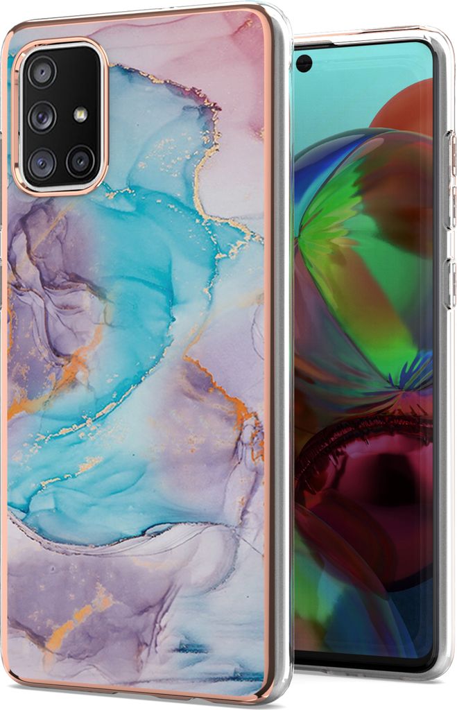 Samsung A71 5G Hülle, Muster Handyhülle Weich TPU Bumper Schutzhülle für Samsung Galaxy A71 / A71 5G Blau