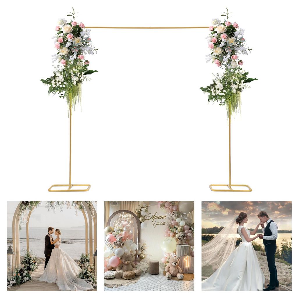 2*2,1m Hochzeit Bogen Rundbogen Blumenbogen Schmiedeeisen Regal Eisenbogen Ballonbogen DIY Requisiten Hintergrund Gold Arch Frame Hochzeit Hintergr...