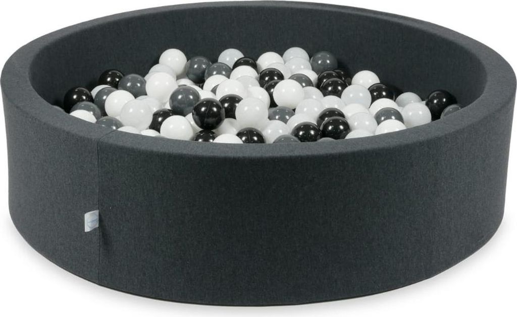 Dry Graphite Pool 110x30 mit 400 Bällen: weiß, Graphit, schwarz, weißer Pullover