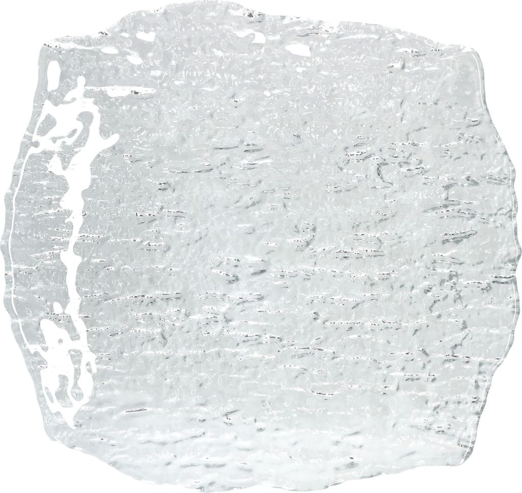 St Tropez Servierplatte Glas quadratisch 28x28cm Struktur Kuchen-Teller Platte