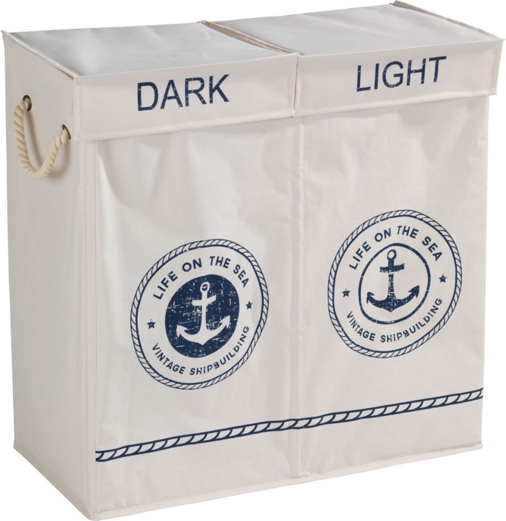 WENKO Wäschesammler Duo Sylt, Wäschekorb, 108 l