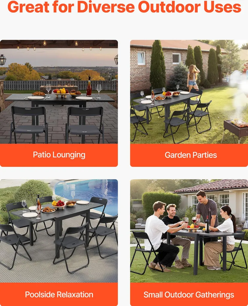 Table de repas extérieure modulable pour véranda et petite terrasse