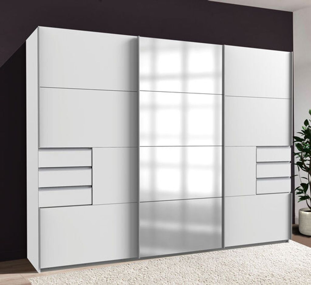Schwebetürenschrank Kleiderschrank Saigon 270cm weiß Produktbild 