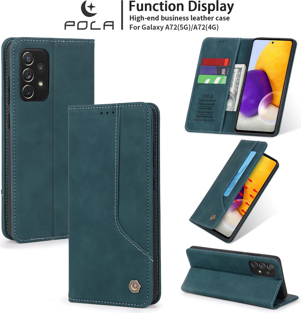 Galaxy A72 Hülle, LaimTop Retro Kunstledertasche Produktbild 