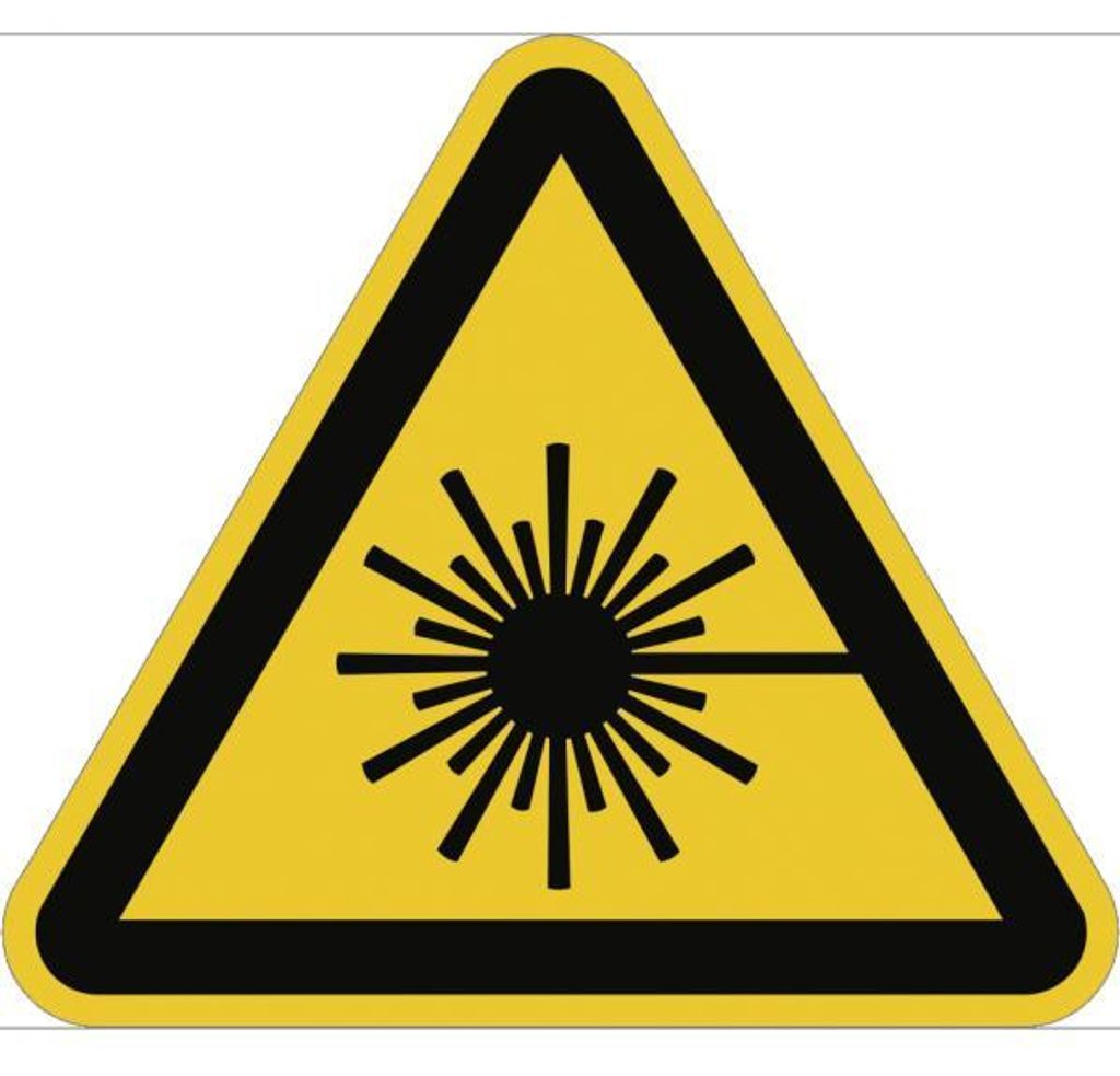 Dreifke Schild Warnung vor Laserstrahl ISO 7010, Alu, 200 mm SL