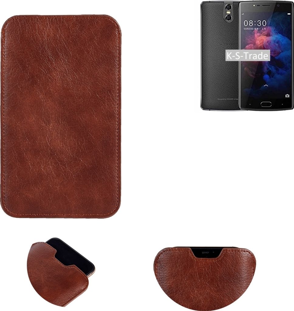 K-S-Trade Schutzhülle Handyhülle kompatibel mit Doogee BL7000 Handytasche Kunstleder Sleeve in braun
