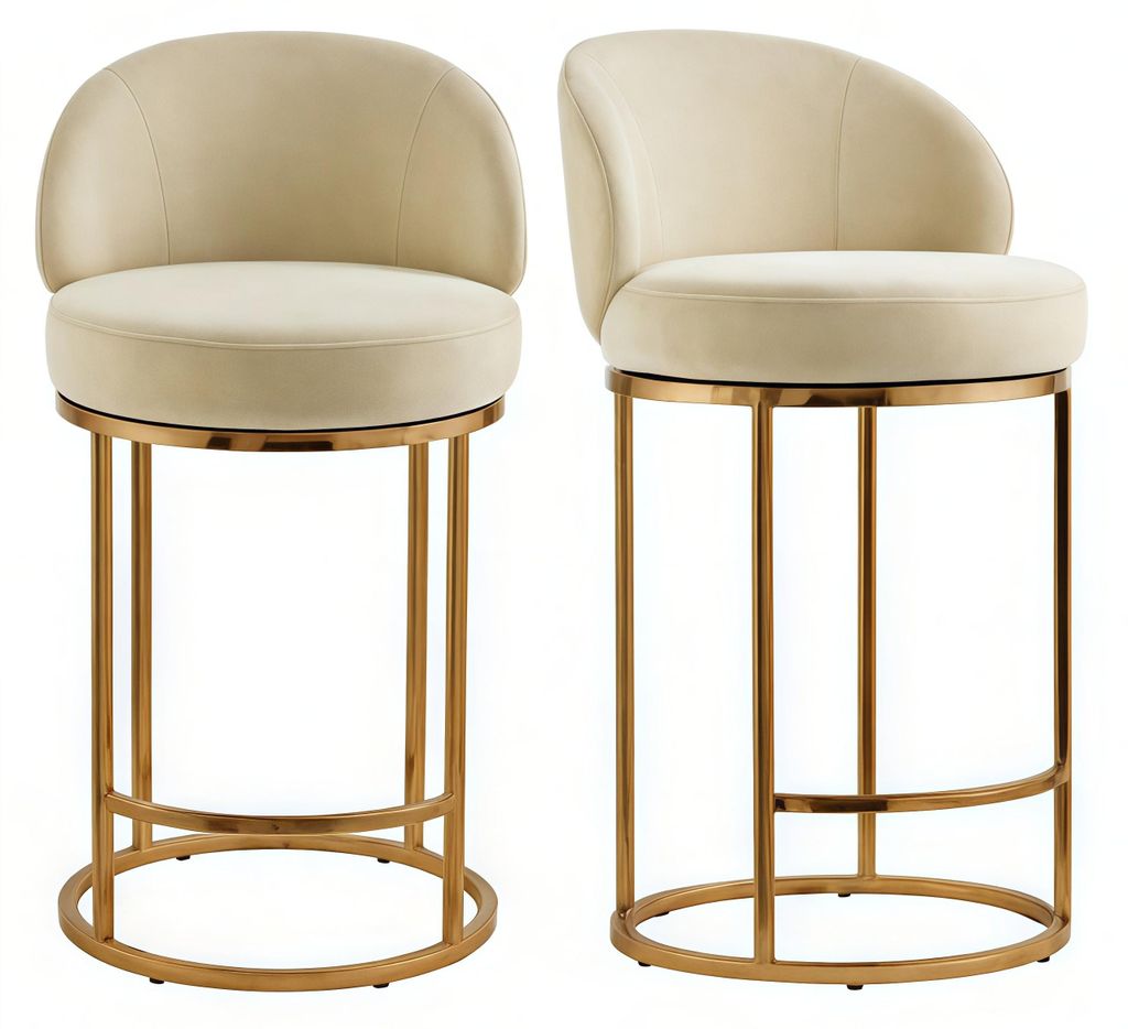 CHITA Barhocker 2er Set 360° drehbar mit Rückenlehne & Produktbild 