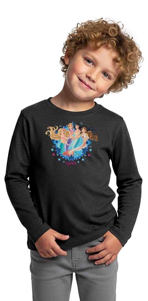 Spreadshirt Schleich Bayala Meerjungfrauen Kinder Premium Langarmshirt, 110/116 (4 Jahre), Anthrazit meliert