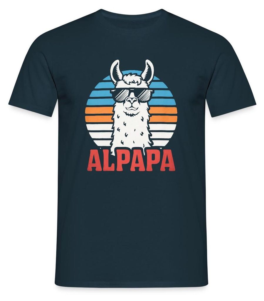 Spreadshirt Alpapa Cooles Alpaka Dad Männer T-Shirt, L, Navy