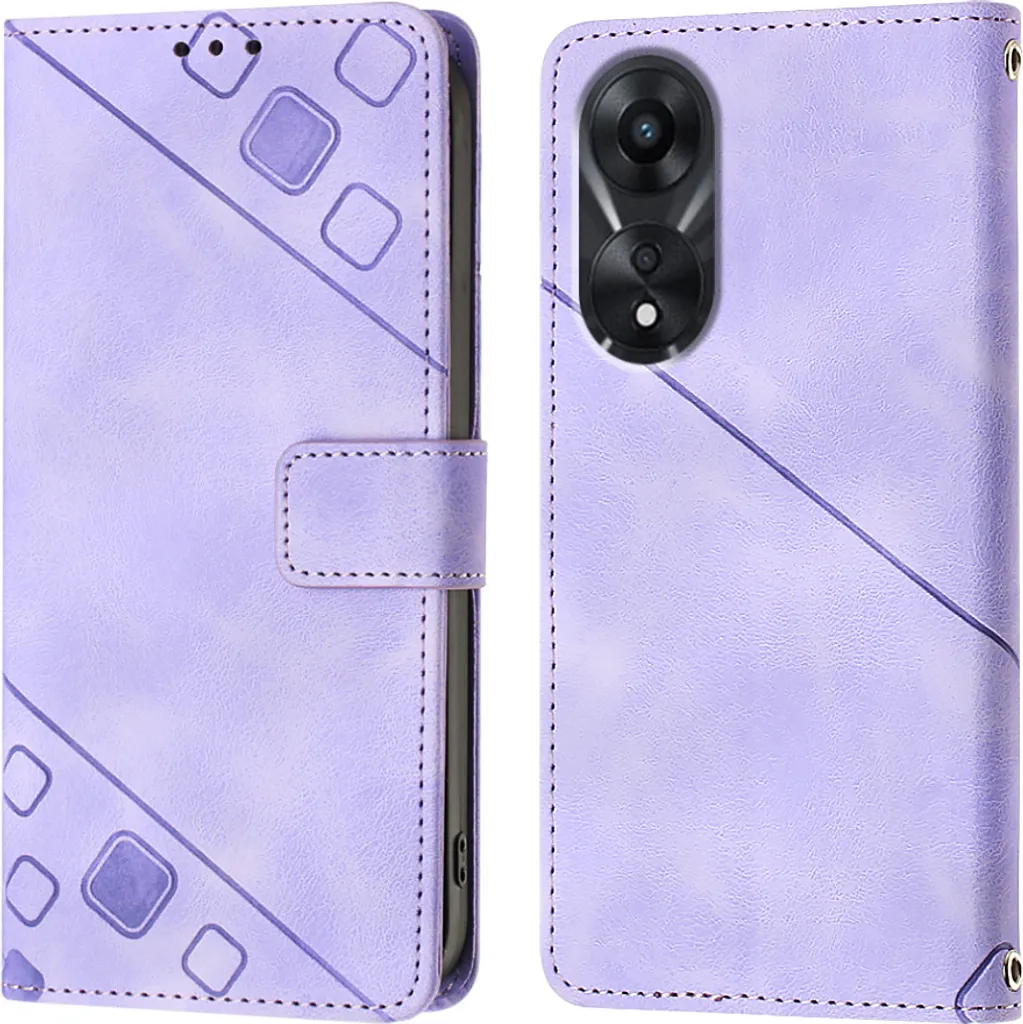 Cover OPPO A78 Viola con Porta Carte - Custodia Pelle Flip Antiurto