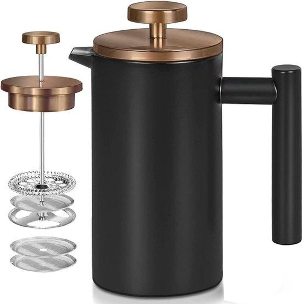 Französischer Kaffeebereiter 1,5L Edelstahl schwarz
