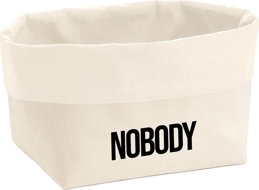 Huuraa Organizer Nobody Schriftzug 3 Liter Medium Canvas Baumwolle Utensilo Geschenkidee
