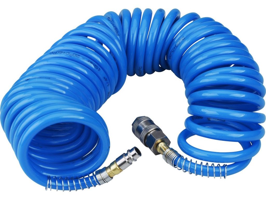 EXTOL PREMIUM 8865132 Schlauch-Luftspirale Polyurethanmit Messing-Schnellkupplungen, 1/4", Innen-ø6mm, L 8m