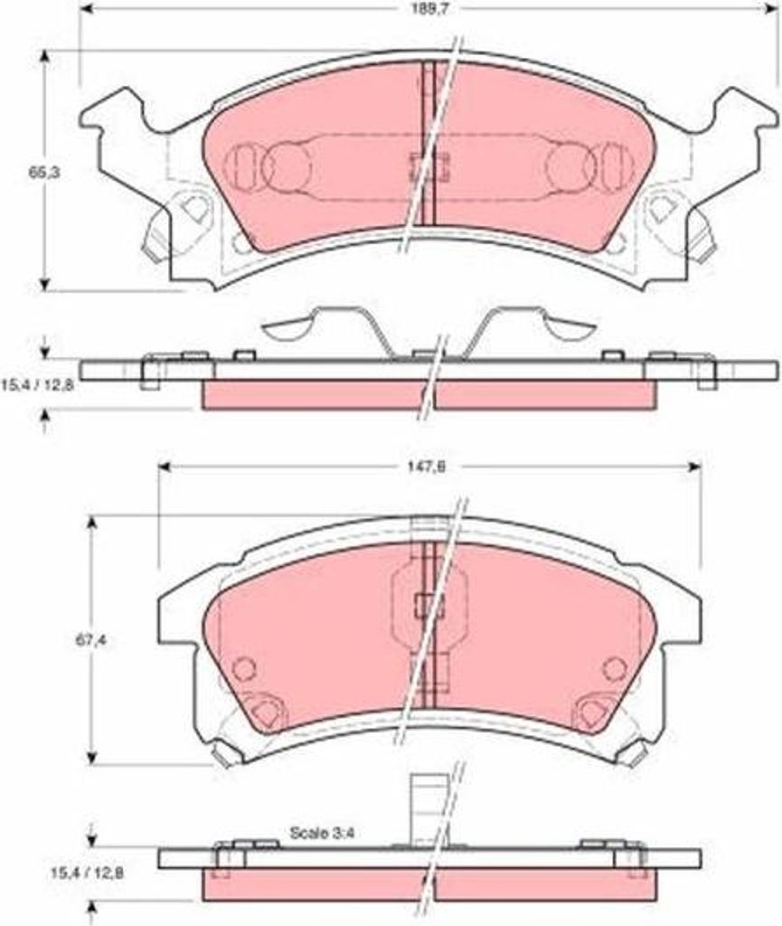 TRW Bremsbeläge Satz Vorne für CHEVROLET Beretta GTZ GDB4002