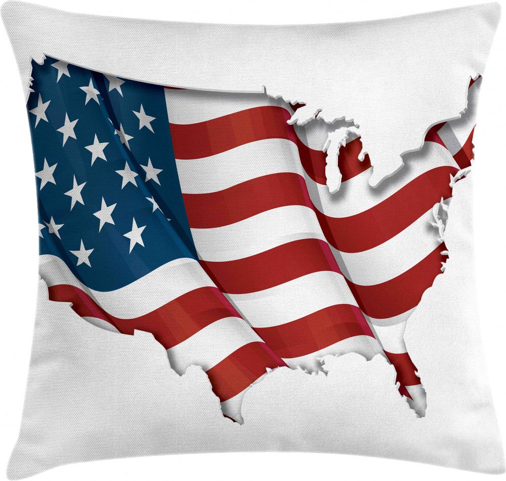 ABAKUHAUS amerikanisch Kissenbezug, Patriotische USA-Flagge schwenkt, Kissenbezug Beidseitiges Muster Klarer Digitaldruck Farbfest mit Reißverschl...