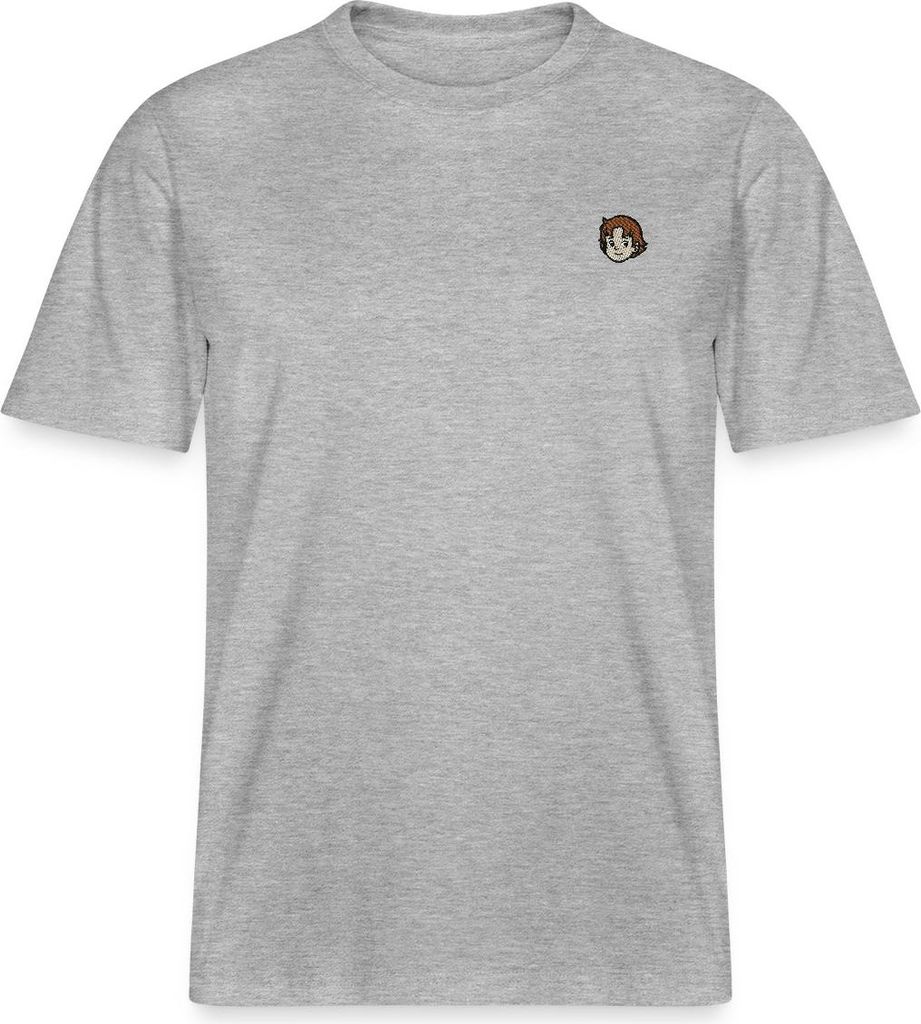 Spreadshirt Heidi Portrait Stick Relaxed Fit Uni T-Shirt, M, Grau meliert