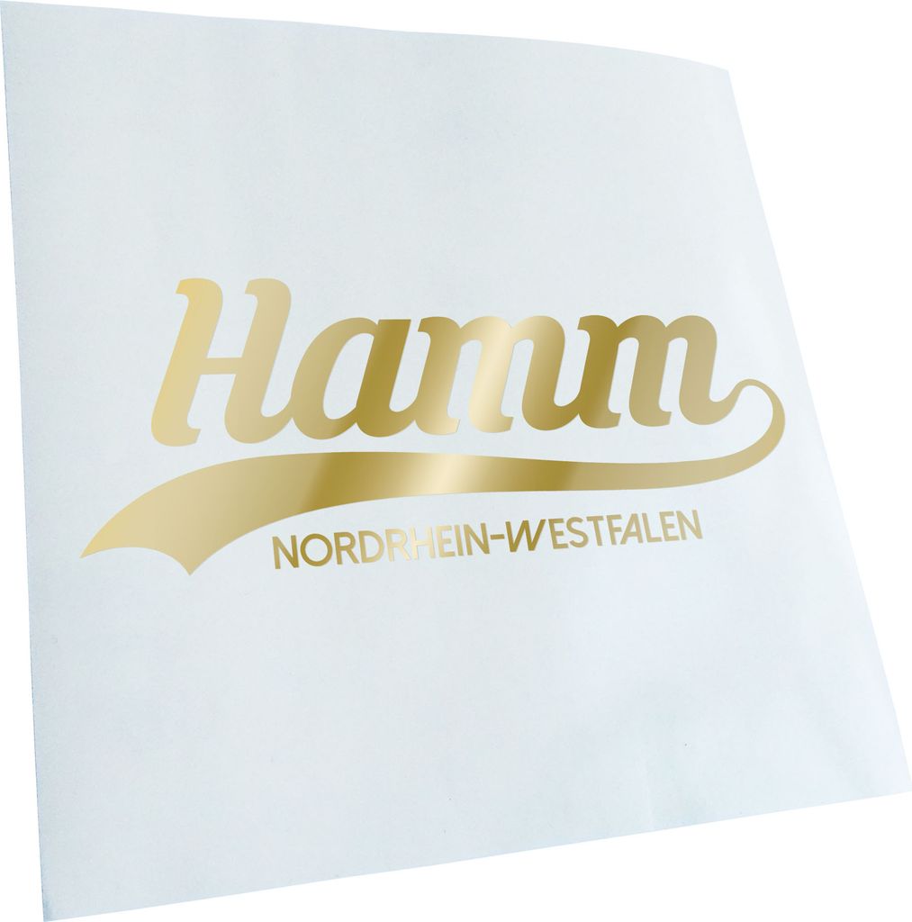 Kiwistar - Autoaufkleber - Hamm Nordrhein-Westfalen - Goldchrom - 24x9cm - Aufkleber für Auto, Laptop, Fahrrad, LKW, Motorrad mehrfarbig JDM Decal...