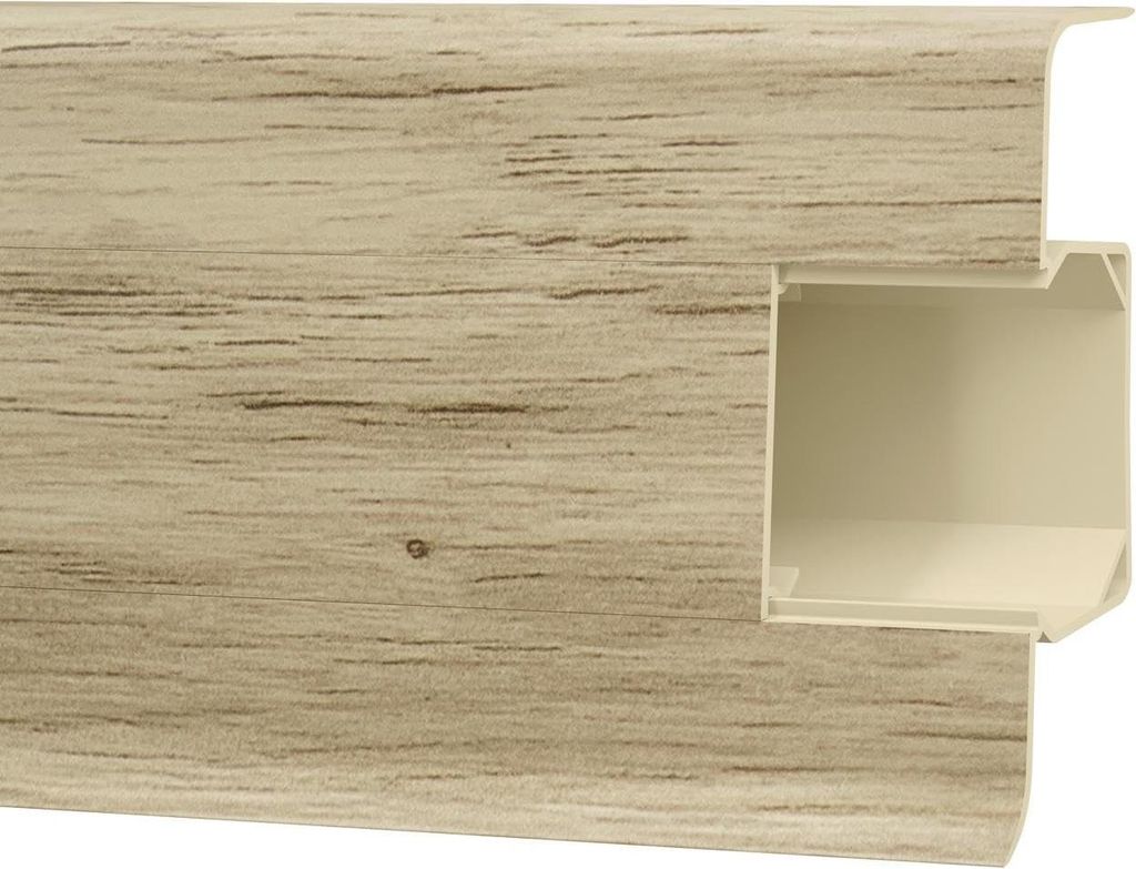 VILO Sockelleiste ESQUERO - Flexible Fußleiste mit Kabelkanal - Wasserfest und Stoßfest - Länge 2.5M - Für Laminat Vinyl und Fliesen - Icarus-E...