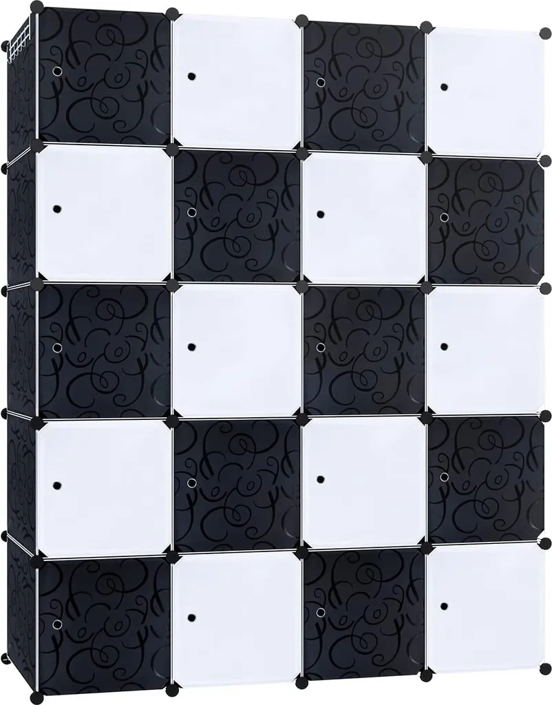 Armoire à vêtements plastique multifonction 20 cubes grande taille