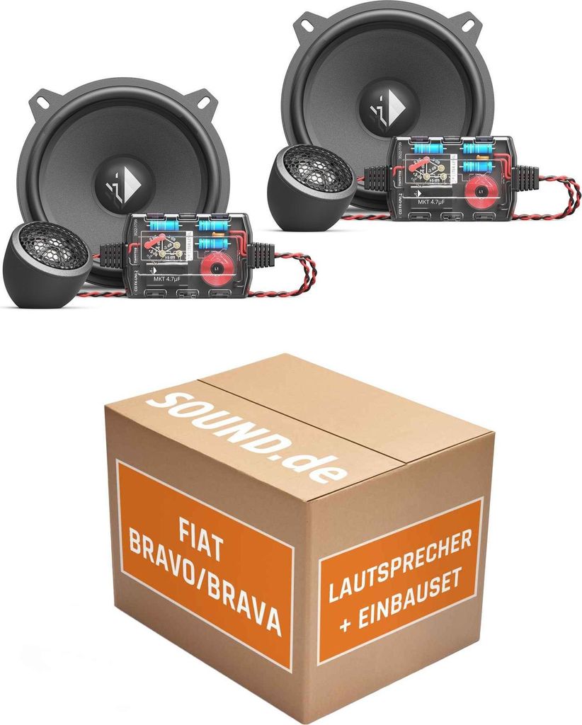 Lautsprecher Boxen Einbaupaket vorne Helix Ci3 K130.2-S3 passend für Fiat Bravo Typ 182 | 2x Tief-Mitteltöner 2x Hochtöner