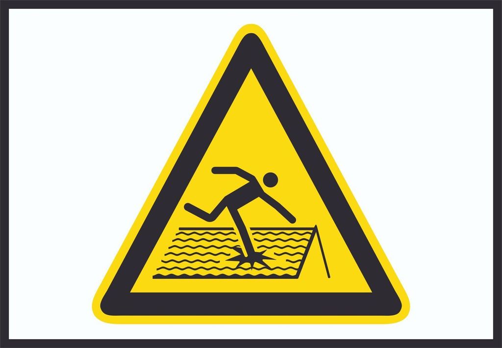 Achtung Nicht trittsicheres Dach Symbol A0 (841x1189mm) Schild