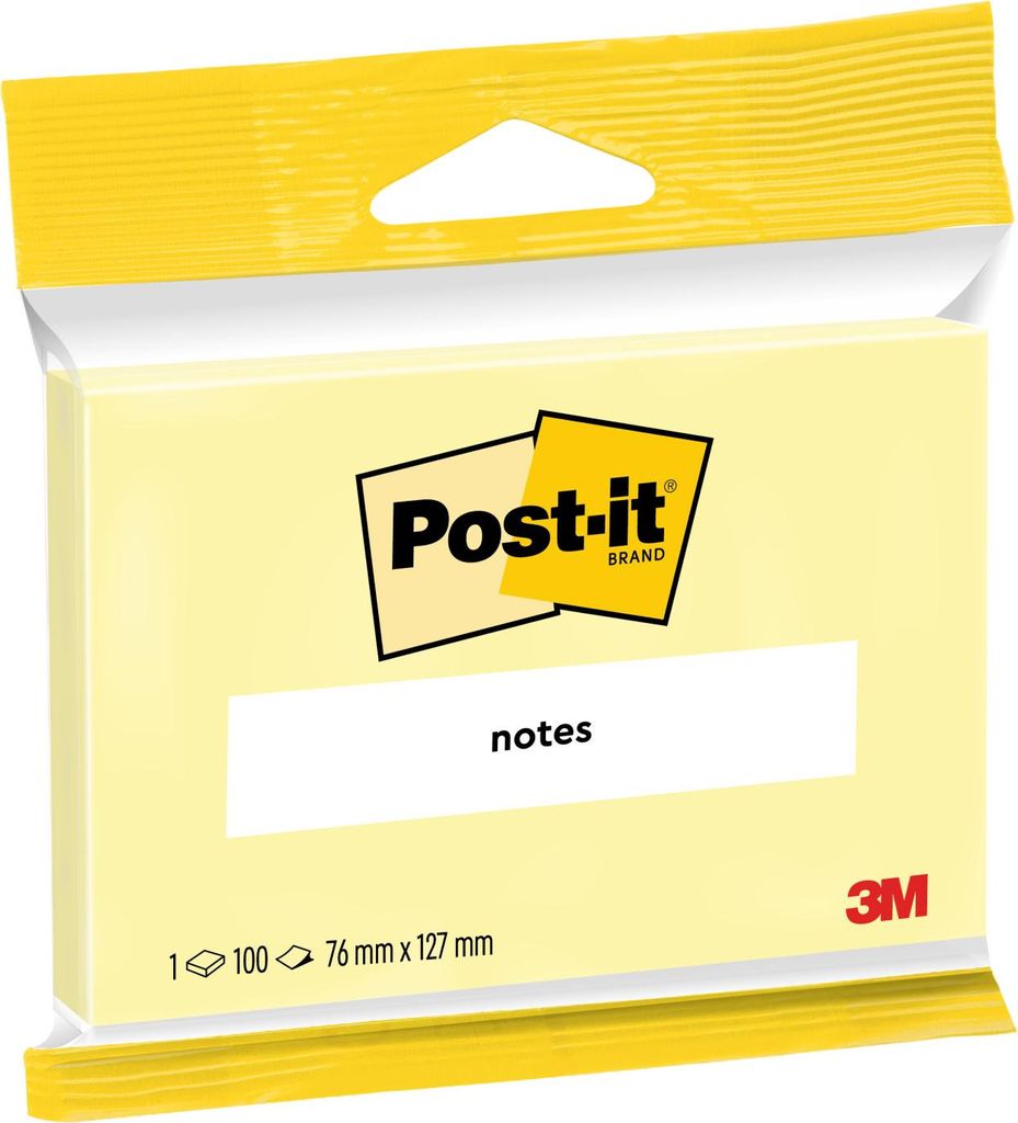 3M Post-it Notes Haftnotizen 76 x 127 mm gelb Blister 100 Blatt