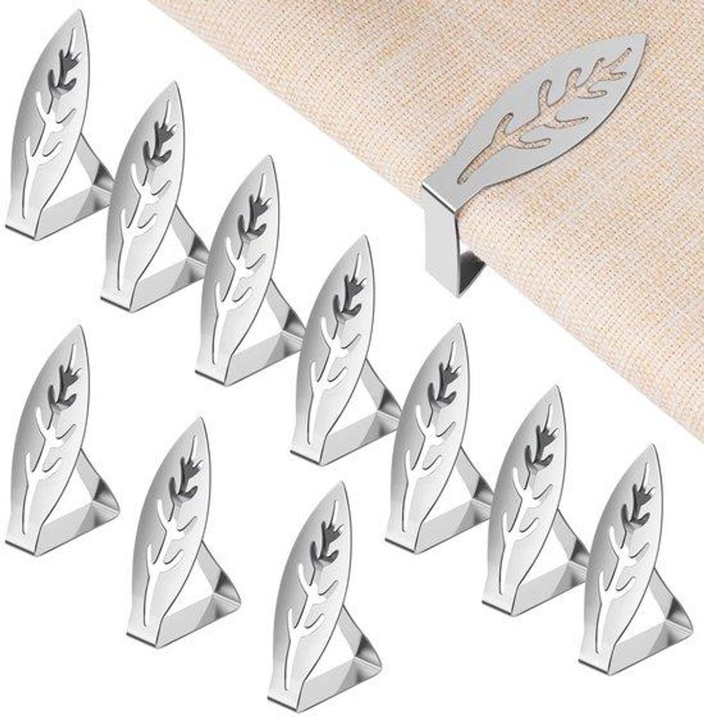 10-teilige Tafelkleiderhaken aus Edelstahl, für dicke Tischplatten, Tischüberwurfhalter für Terrassen, Restaurants, Familientische, Außen, Outdoor