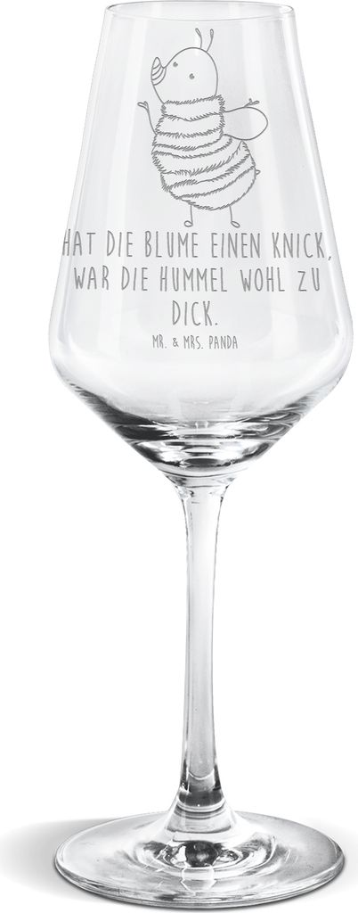 Mr. & Mrs. Panda Weinglas Hummel flauschig - Transparent - Geschenk, Lustige Sprüche, wein glas, Weißweinkelch, Für Weißwein, Biene, Blume, Natur