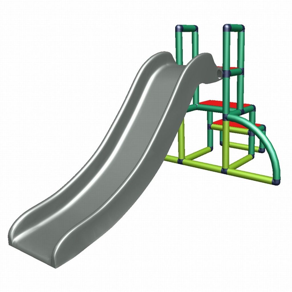 MAS Alma Babyrutsche mit Turm & Baukasten, 1,49 m Gartenrutsche