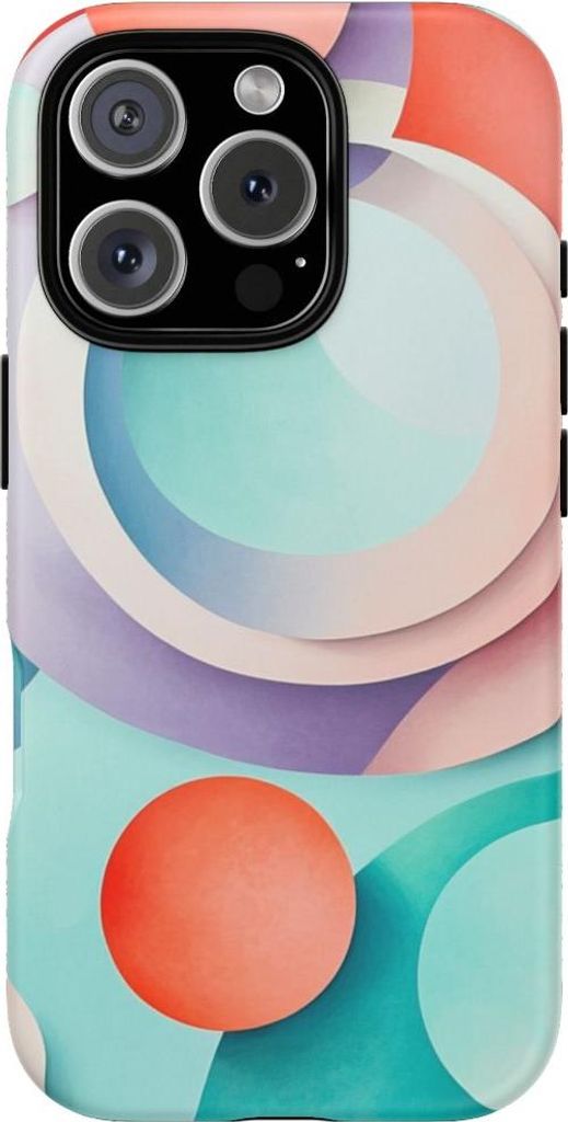 Abstrakte 3D-Pastellkreise – Hülle Kompatibel mit iPhone 16 Pro