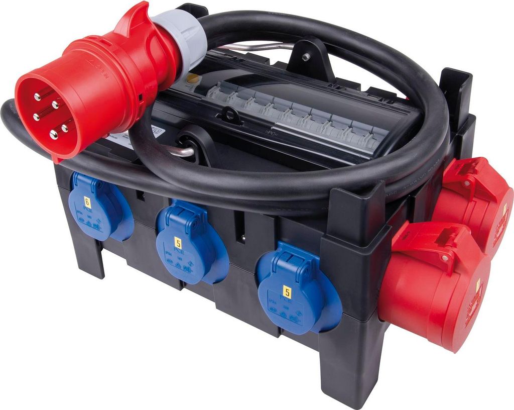 PCE Stromverteiler ISCHL, 1x CEE 32A, 2x CEE 16A, 6x SSD 16A, IP44