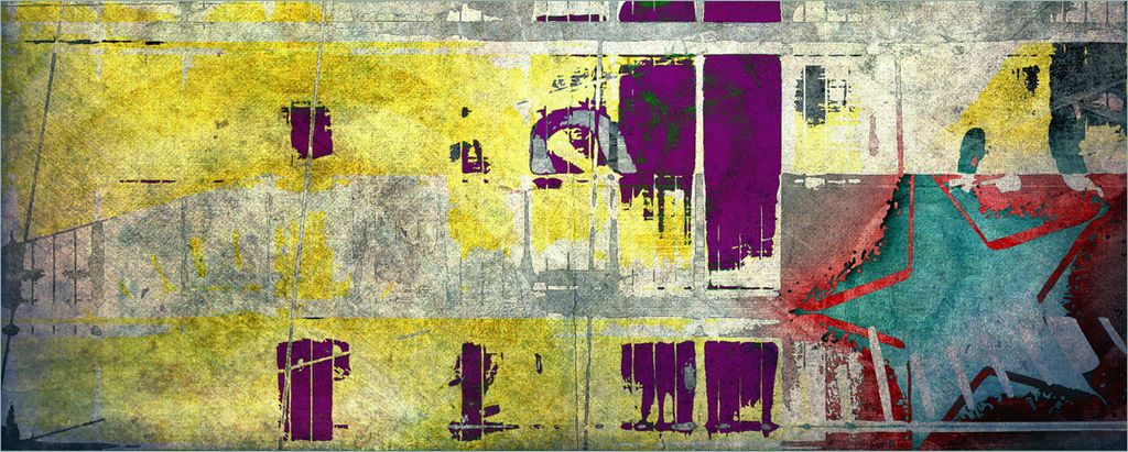 Wallario selbstklebendes Poster - Retro-Style türkis-rot, Größe: 80 x 200 cm