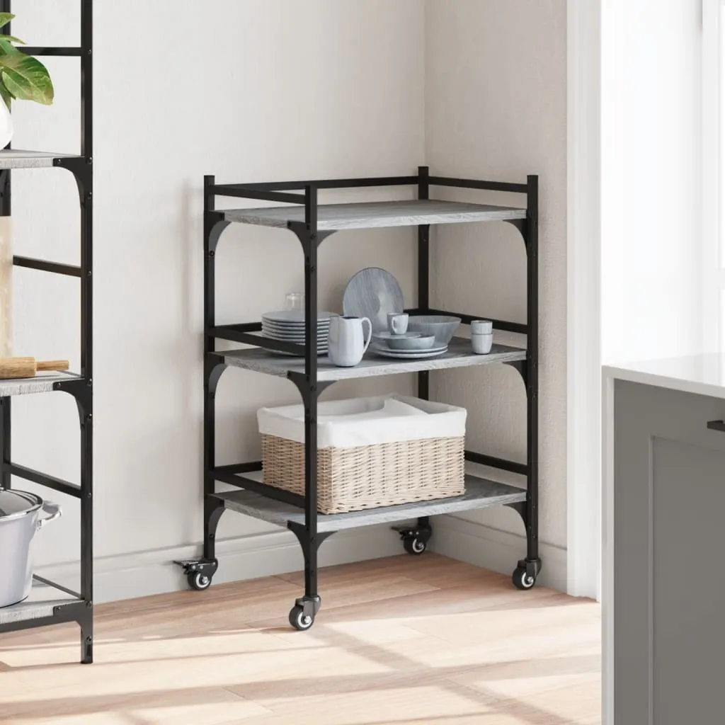 Carrello Portavivande Grigio Sonoma 50x35x75,5 cm | Organizer Casa - 4