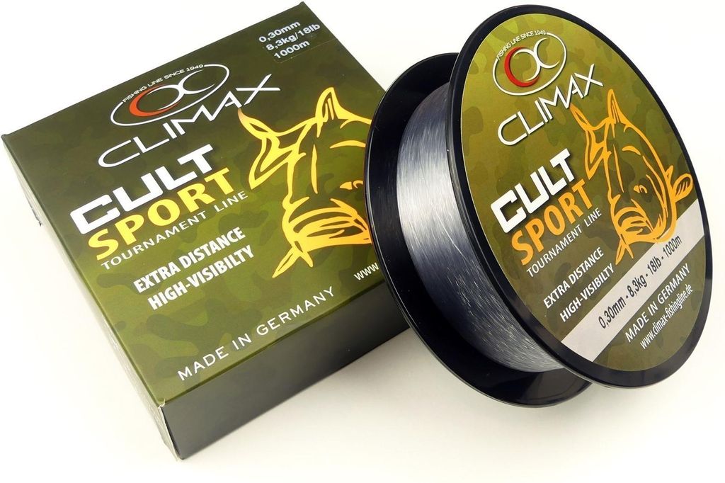 Climax CULT Carp Sport grau 1000m 0,20mm 3,8kg Monofilschnur Karpfenschnur