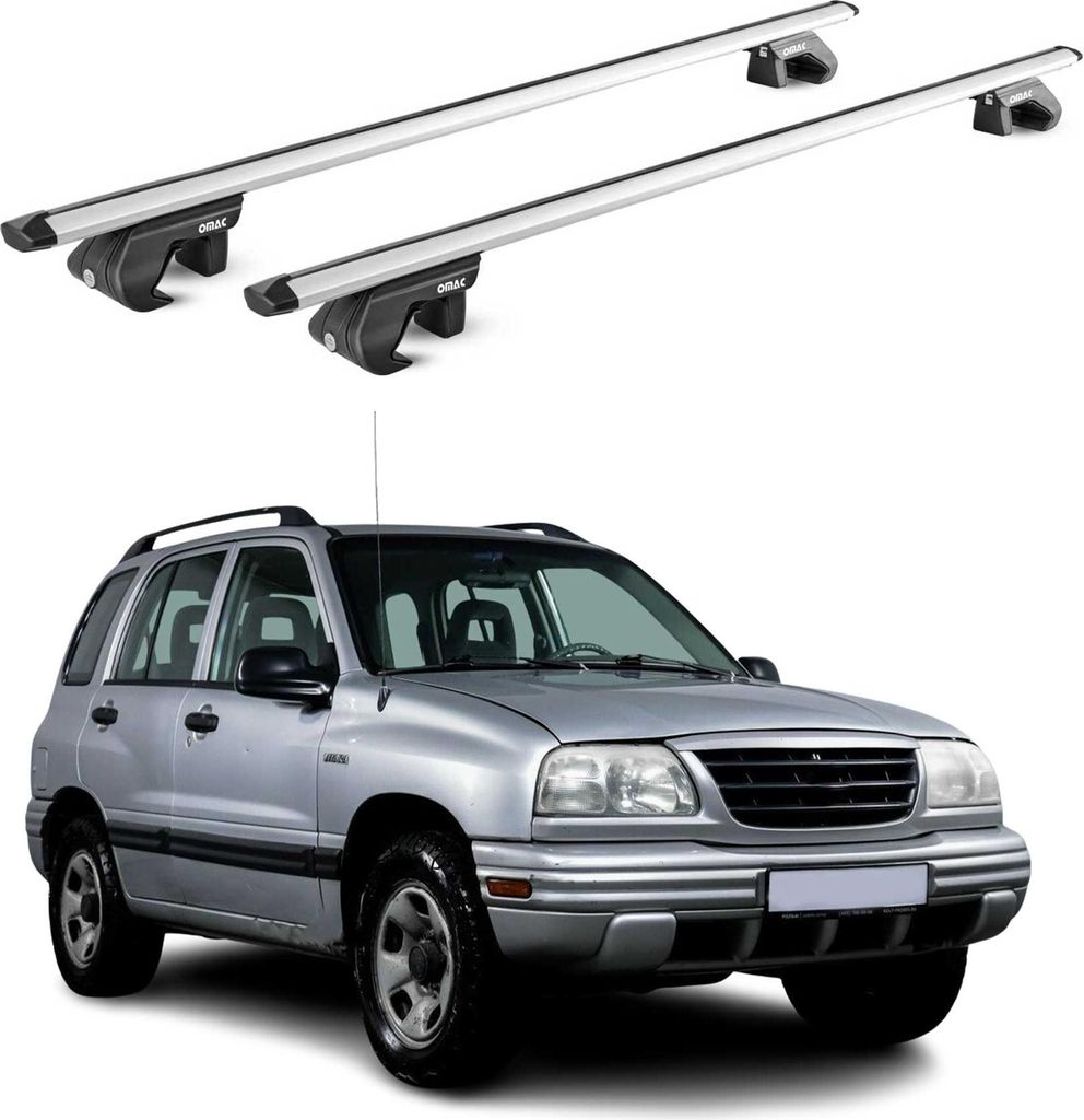 Dachträger Grundtäger für Suzuki Vitara mk2 1998-2005 5 tür 90kg Alu Grau 2x ABE