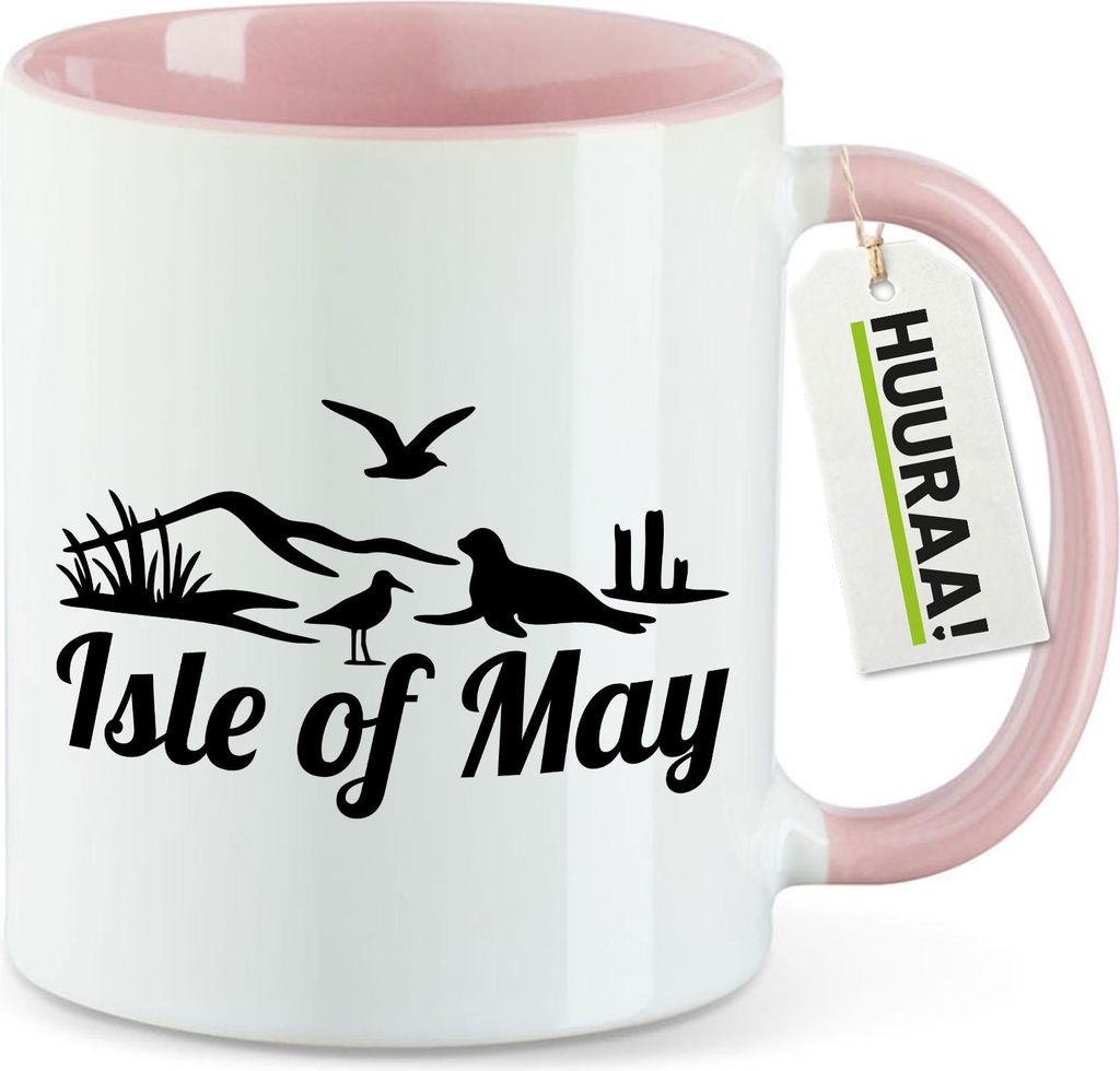 Huuraa Kaffeetasse Isle of May Vereinigtes Königreich 330ml Rosa Keramik Kaffeebecher Geschenkidee