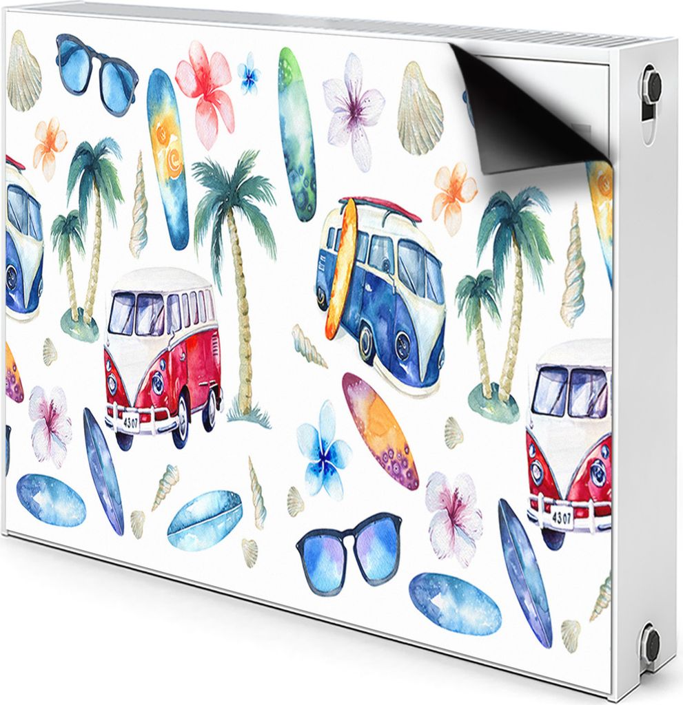 Magnet Verkleidung Abdeckung Heizkörperabdeckung Heizkörperabdeckung 100x60 cm - Surfer, Strand