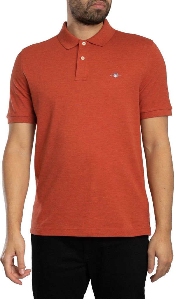 GANT Reguläres Shield-Pique-Poloshirt, Rot XXL
