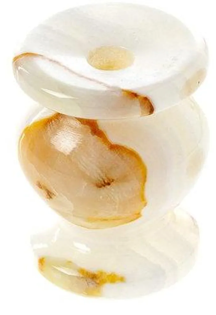 Bougeoir de table en onyx pour ambiance zen, bougies fines de 9 mm