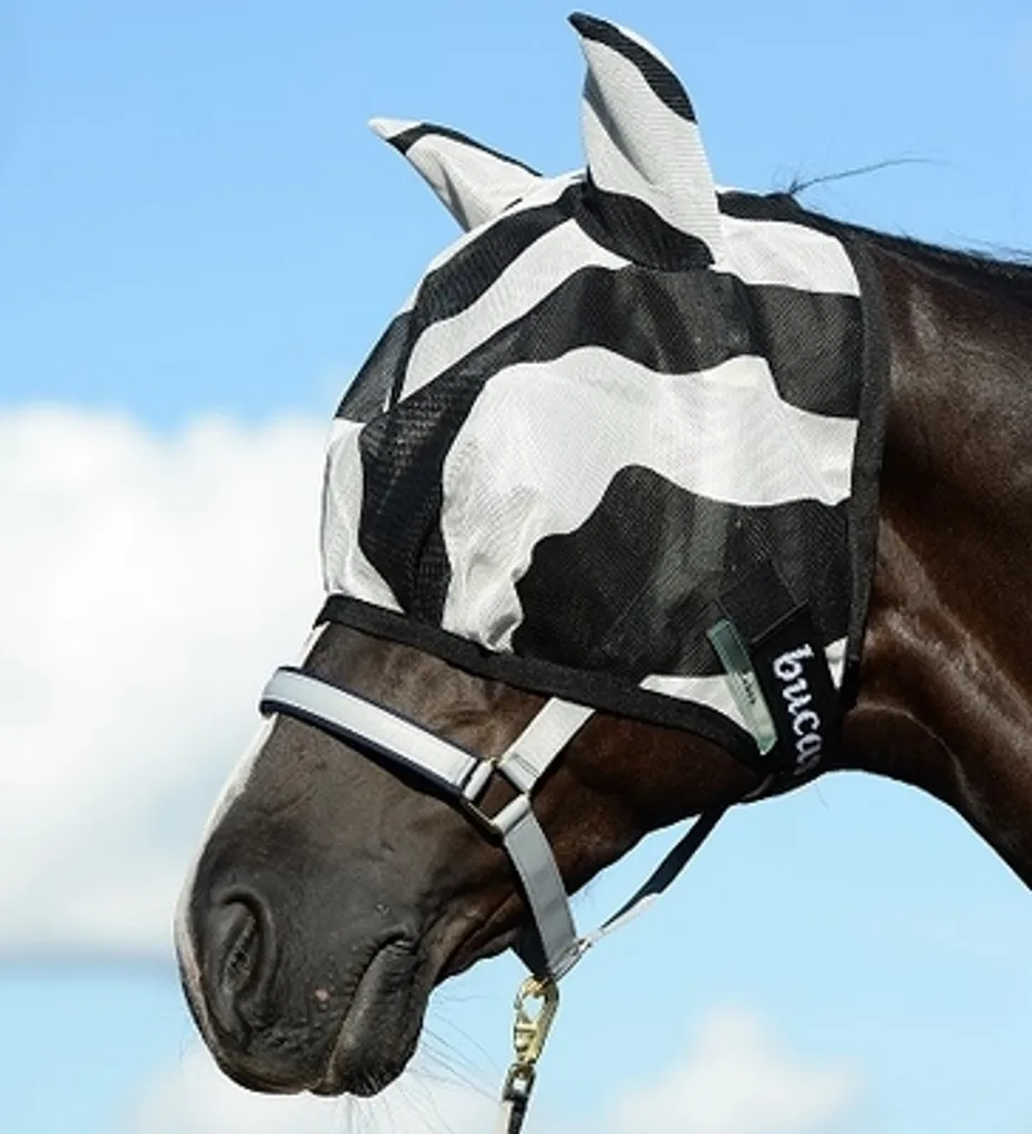Bucas Fly Mask Zebra - Maschera Antimosche Professionale per Cavalli - 3