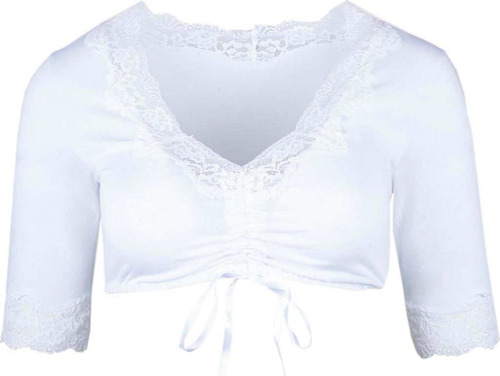 Dirndlbluse Maria Jersey weiß 42 Produktbild 