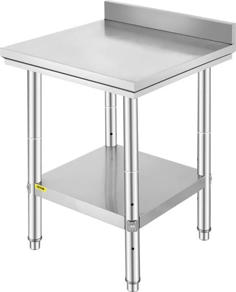 Table de travail inox anti-éclaboussures pour une cuisine propre et saine