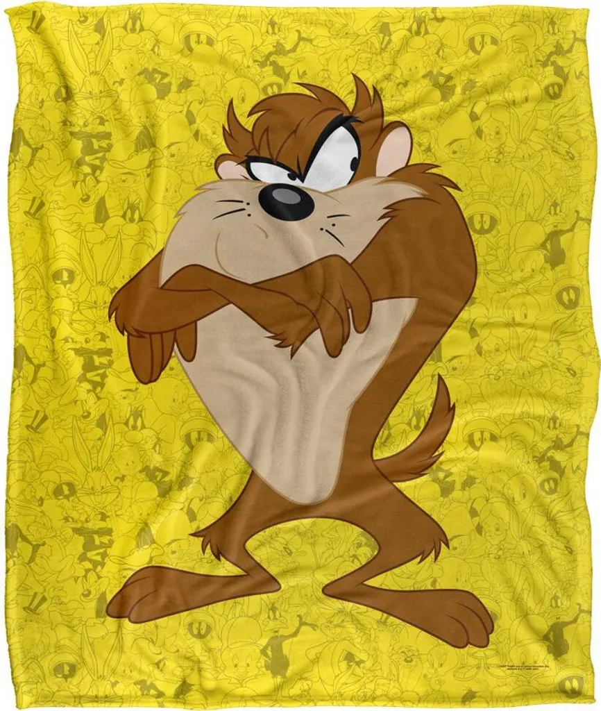 Jeté de canapé Looney Tunes Collage Personnages Plaid Douillet Multicolore