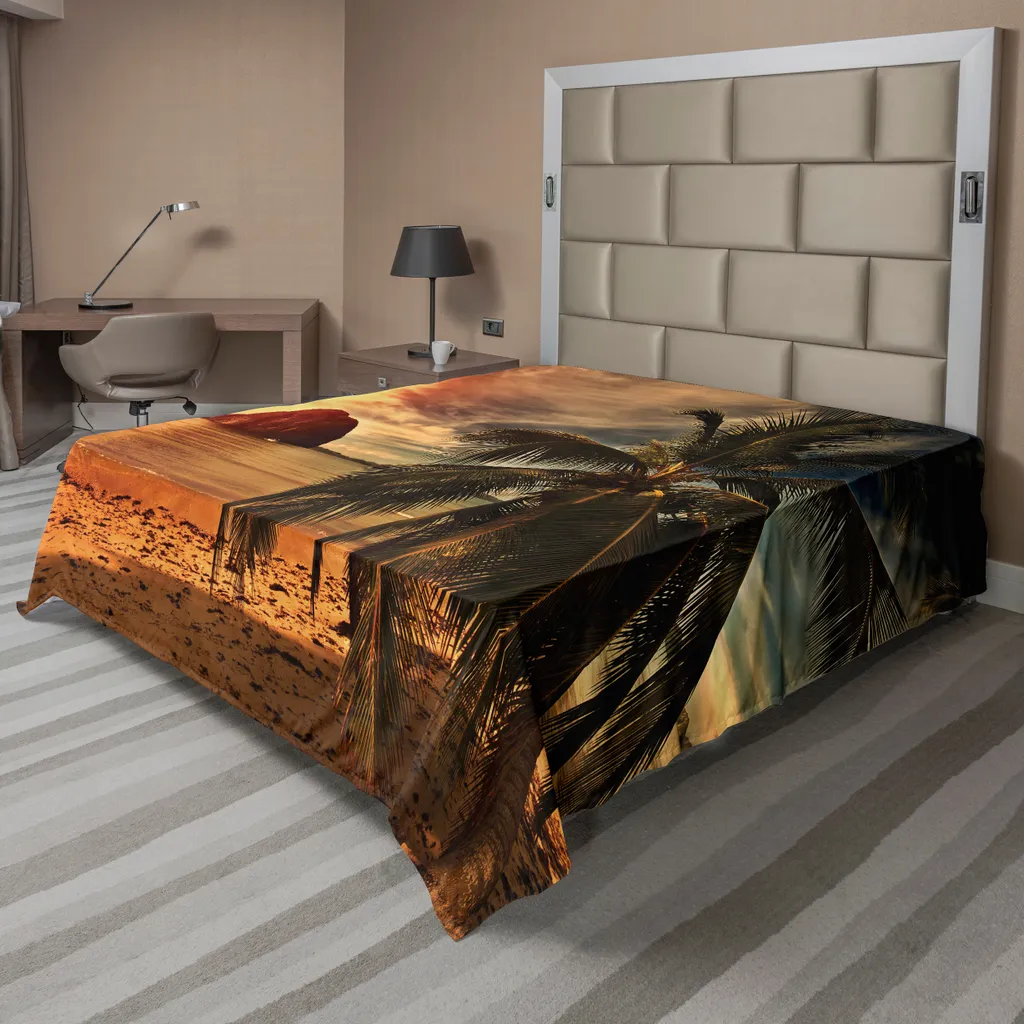 Drap de lit pour décoration Tropicale 260x228 cm motif Plage Havana