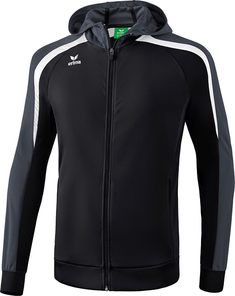 Erima Fußball Handball Liga 2.0 Trainingsjacke mit Kapuze Herren Sportjacke schwarz weiß Gr S