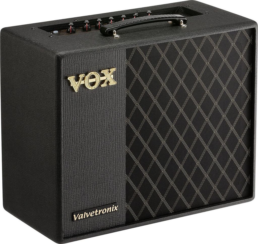 A studio shot of a guitar amplifier.