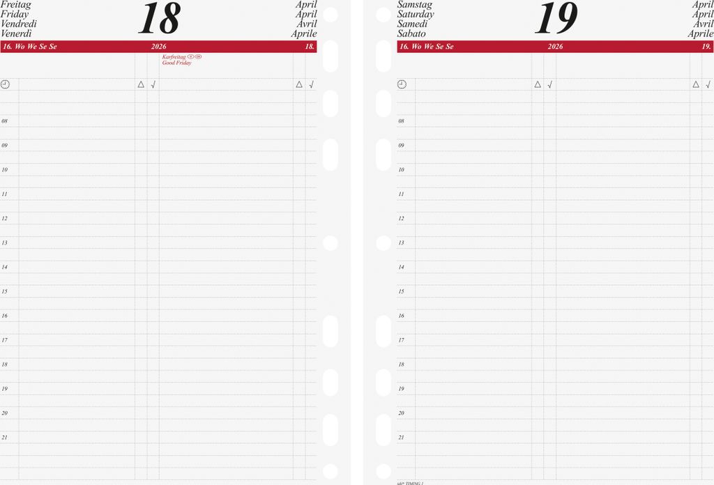 rido idé Kalender-Einlage "Tageskalendarium" 2026