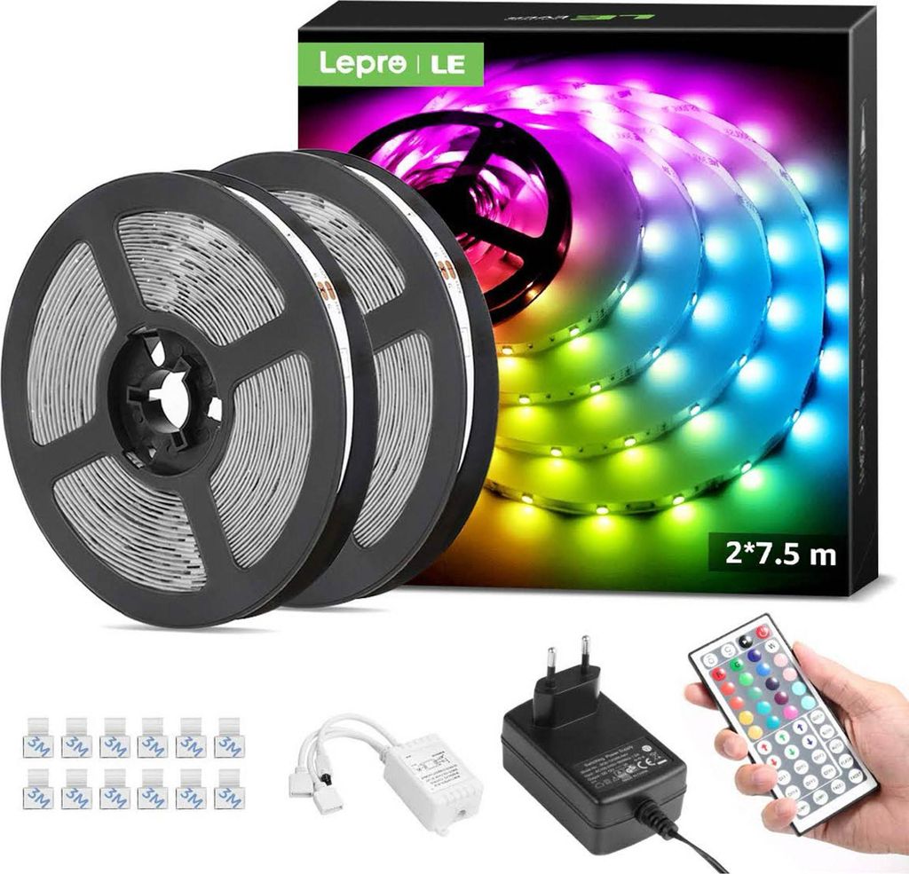 Striscia LED RGB 5050, 15 m, striscia decorativa, 8 Immagine del prodotto 